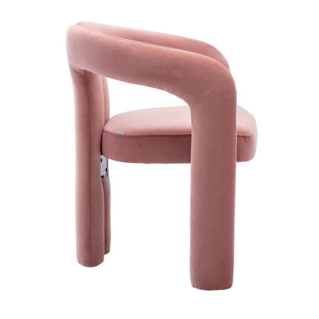 SEYNAR Contemporary Upholstered Accent Dining Chair, Armchair, Set of 2-Pink Image 4