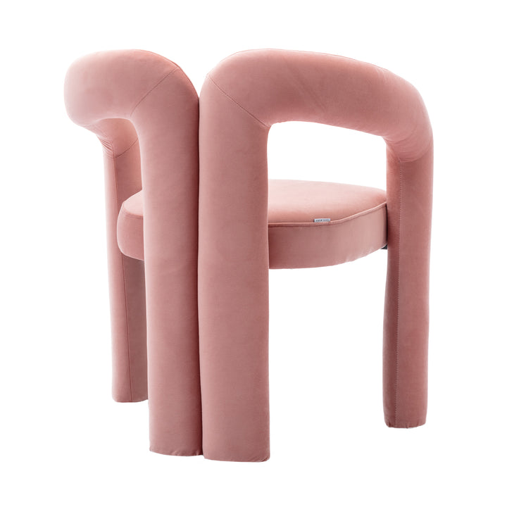 SEYNAR Contemporary Upholstered Accent Dining Chair, Armchair, Set of 2-Pink Image 5