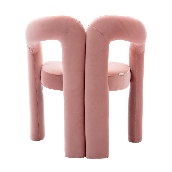 SEYNAR Contemporary Upholstered Accent Dining Chair, Armchair, Set of 2-Pink Image 6