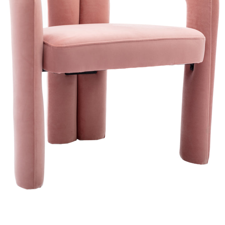 SEYNAR Contemporary Upholstered Accent Dining Chair, Armchair, Set of 2-Pink Image 9