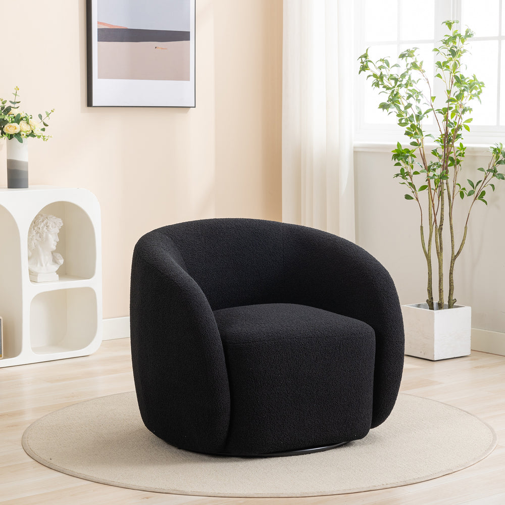SEYNAR Modern Glam Velvet Upholstered 360 Degree Swivel Accent Armchair Image 2
