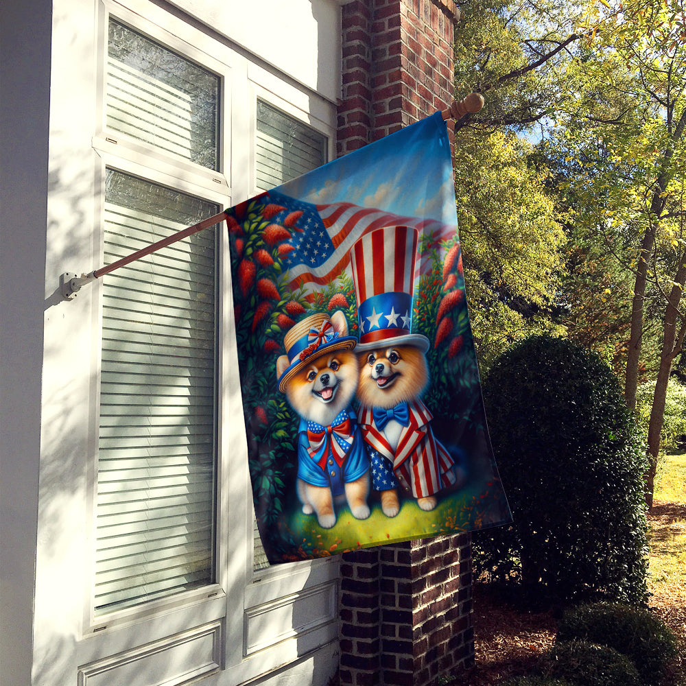All American Pomeranian House Flag Image 2