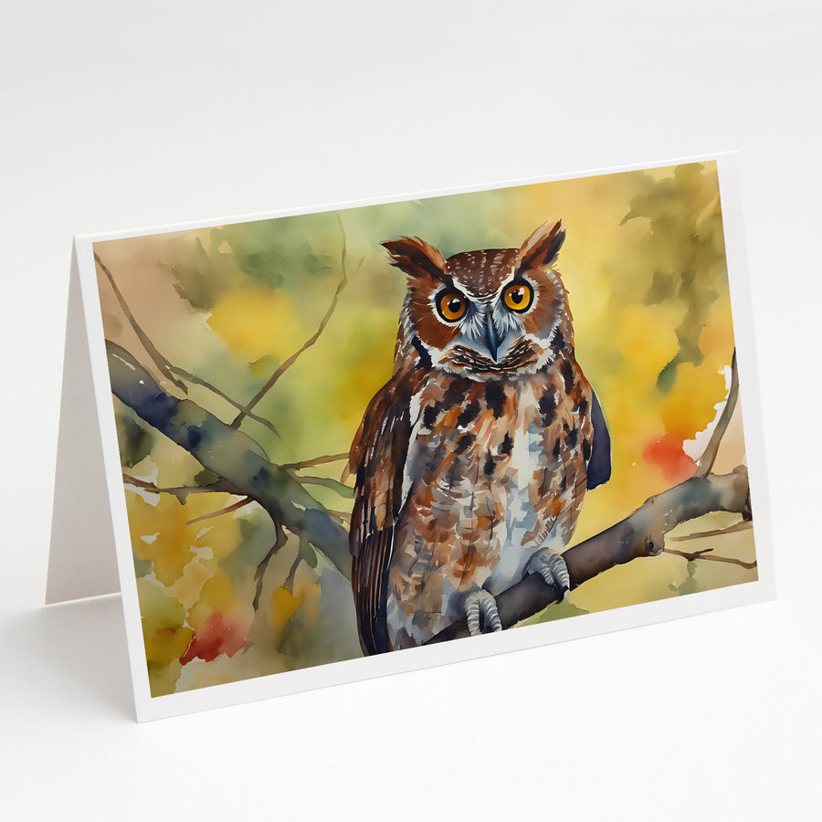 Eastern Screech Owl Greeting Cards Pack of 8 Image 1