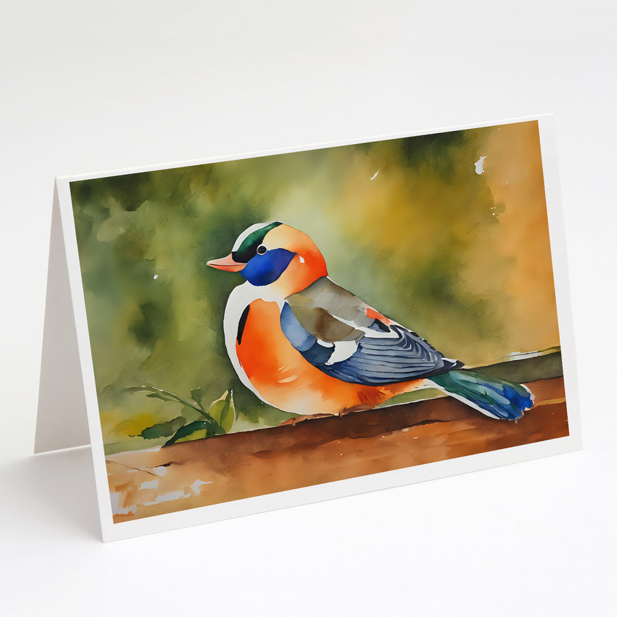 Mandarin Duck Greeting Cards Pack of 8 Image 1