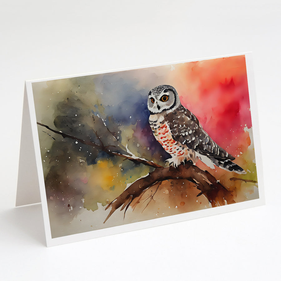 Northern Hawk Owl Greeting Cards Pack of 8 Image 1