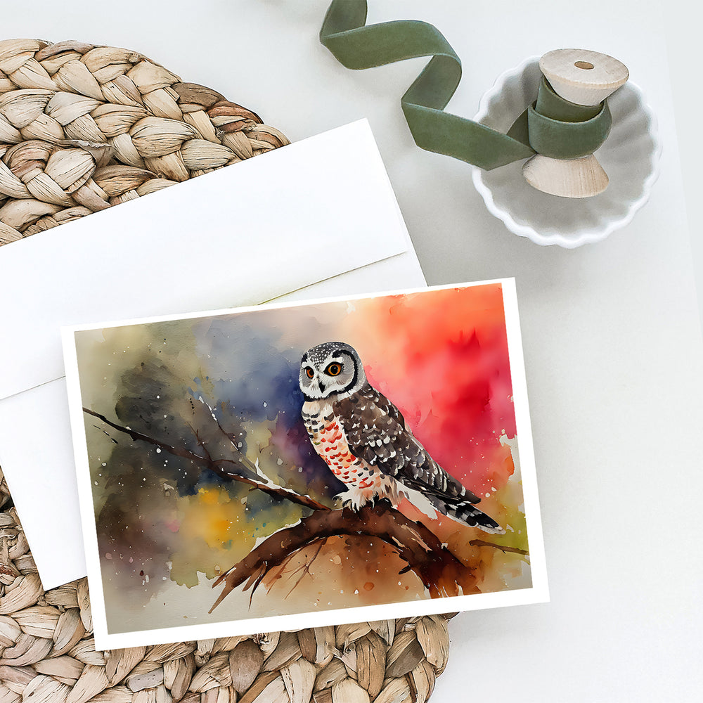 Northern Hawk Owl Greeting Cards Pack of 8 Image 2
