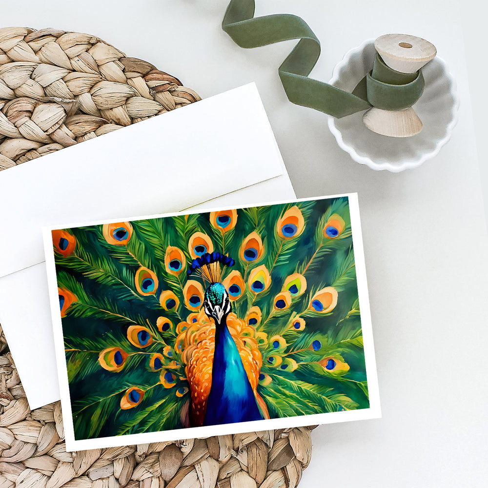 Peacock Greeting Cards Pack of 8 Image 2