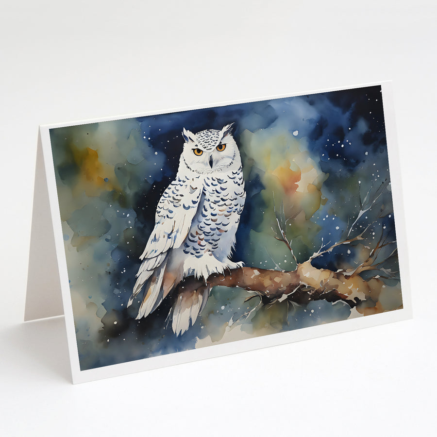 Snowy Owl Greeting Cards Pack of 8 Image 1