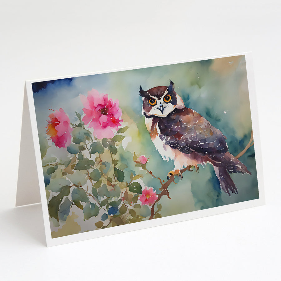 Spectacled Owl Greeting Cards Pack of 8 Image 1