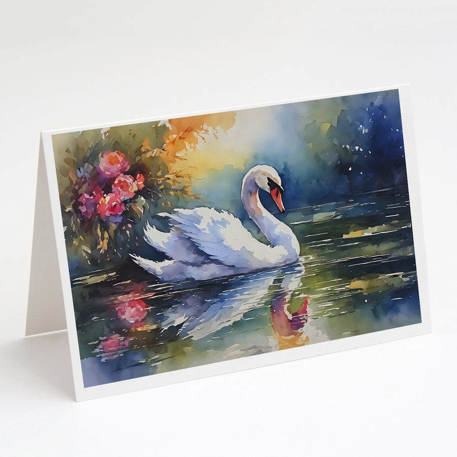 Swan Greeting Cards Pack of 8 Image 1