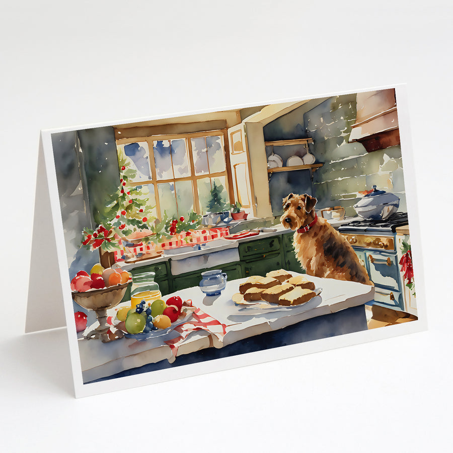 Airedale Terrier Christmas Cookies Greeting Cards Pack of 8 Image 1