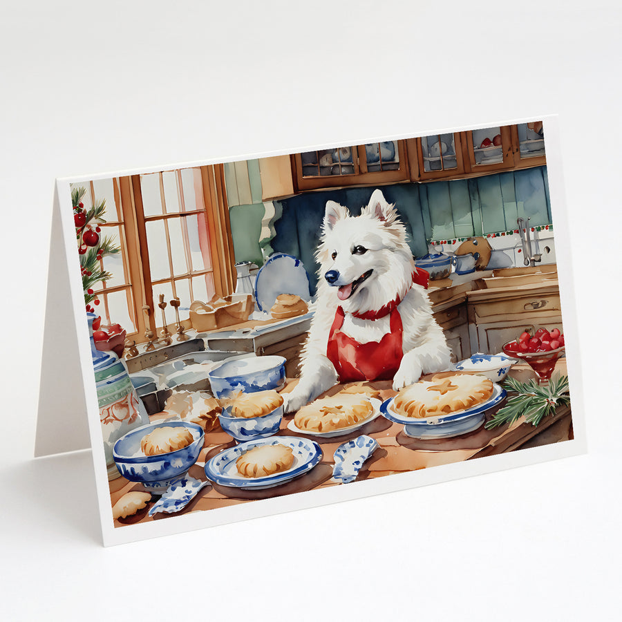 American Eskimo Christmas Cookies Greeting Cards Pack of 8 Image 1