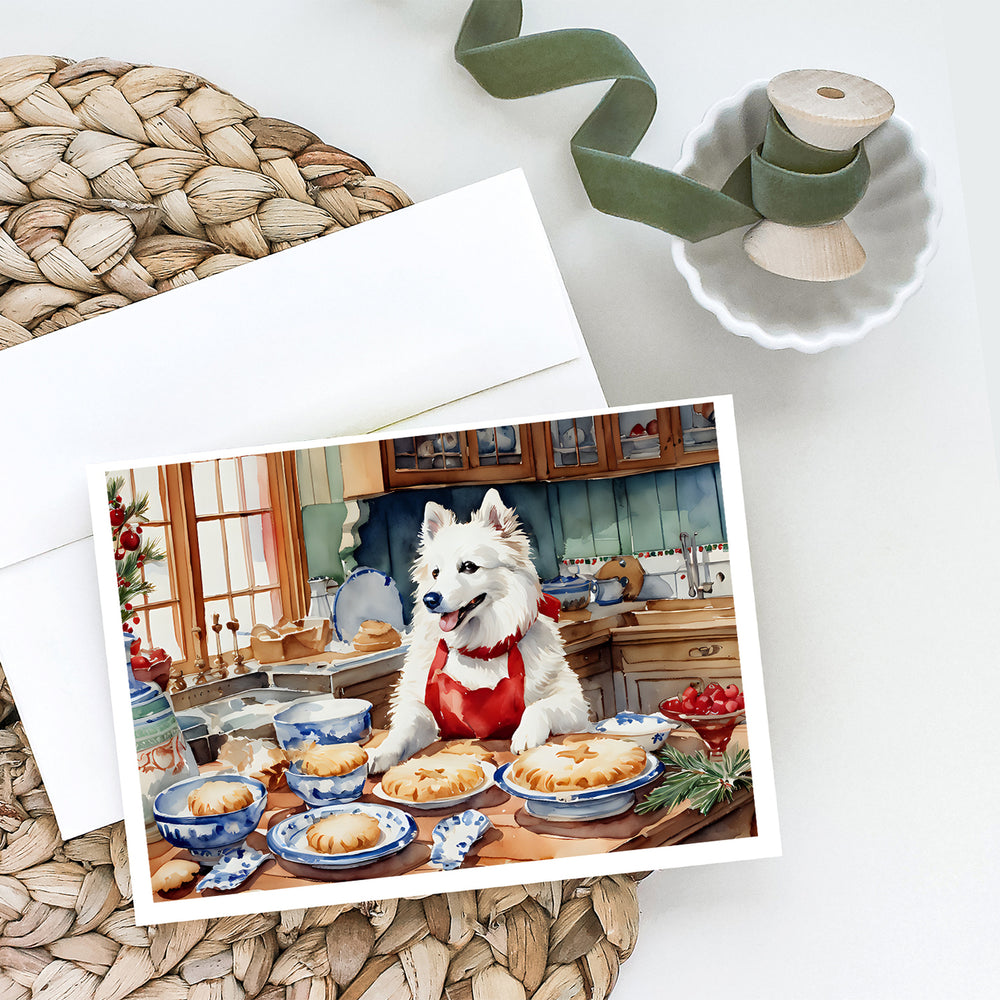 American Eskimo Christmas Cookies Greeting Cards Pack of 8 Image 2