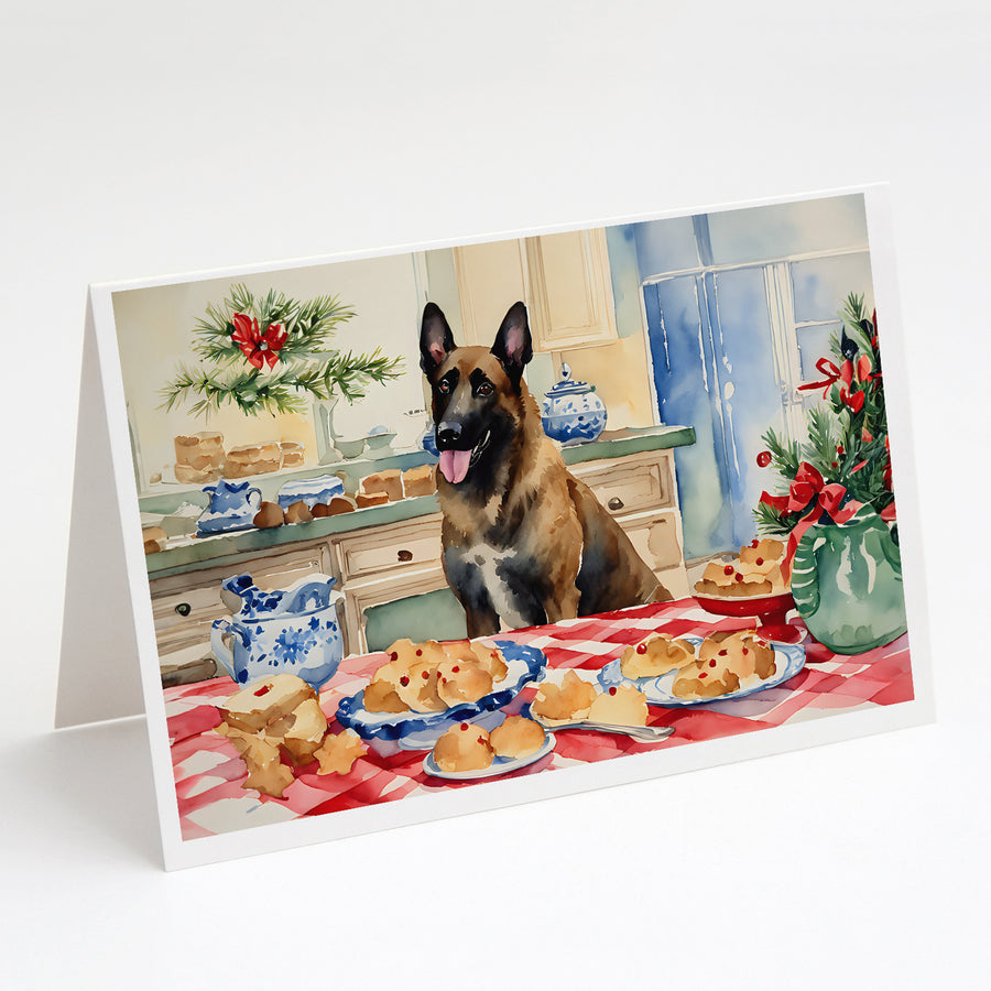 Belgian Malinois Christmas Cookies Greeting Cards Pack of 8 Image 1