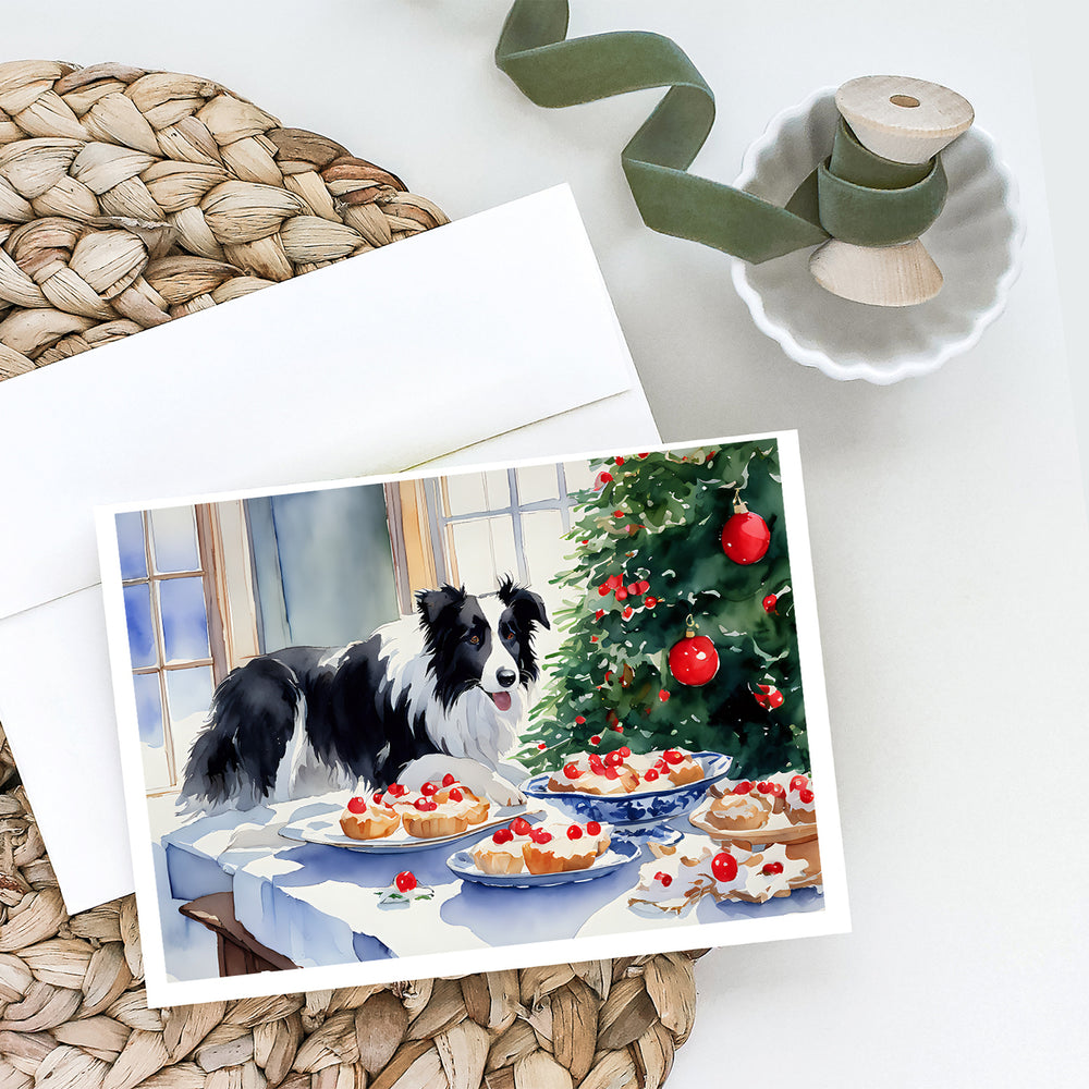 Border Collie Christmas Cookies Greeting Cards Pack of 8 Image 2