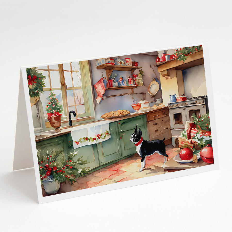 Boston Terrier Christmas Cookies Greeting Cards Pack of 8 Image 1