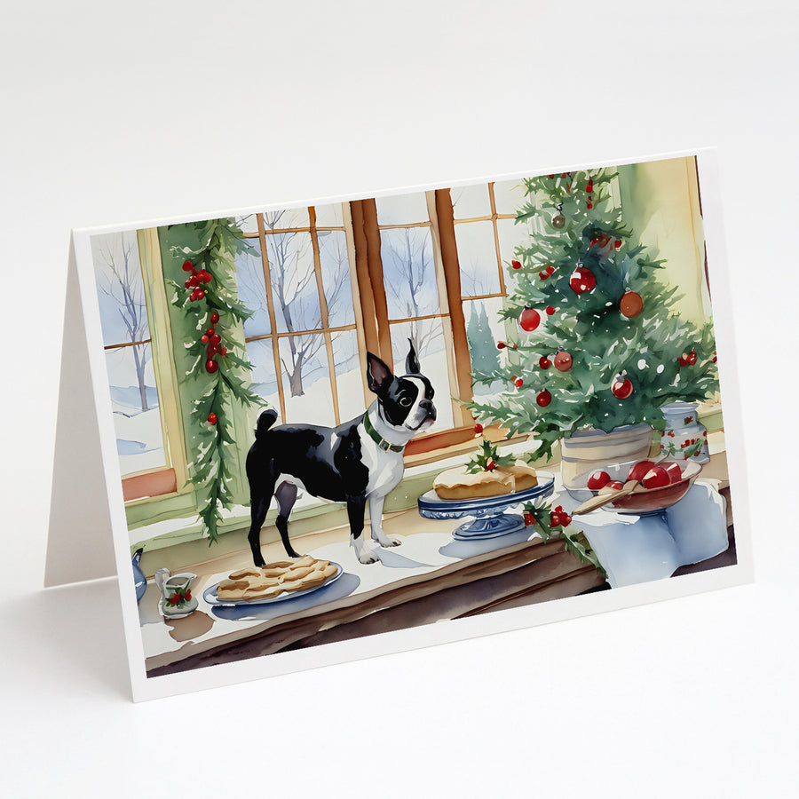 Boston Terrier Christmas Cookies Greeting Cards Pack of 8 Image 1