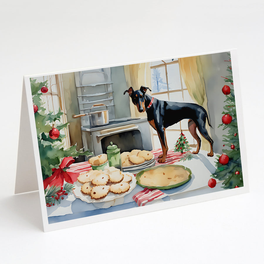 Doberman Pinscher Christmas Cookies Greeting Cards Pack of 8 Image 1