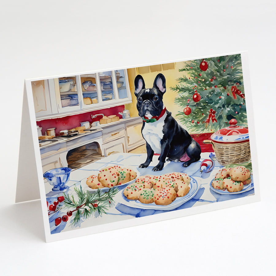 French Bulldog Christmas Cookies Greeting Cards Pack of 8 Image 1