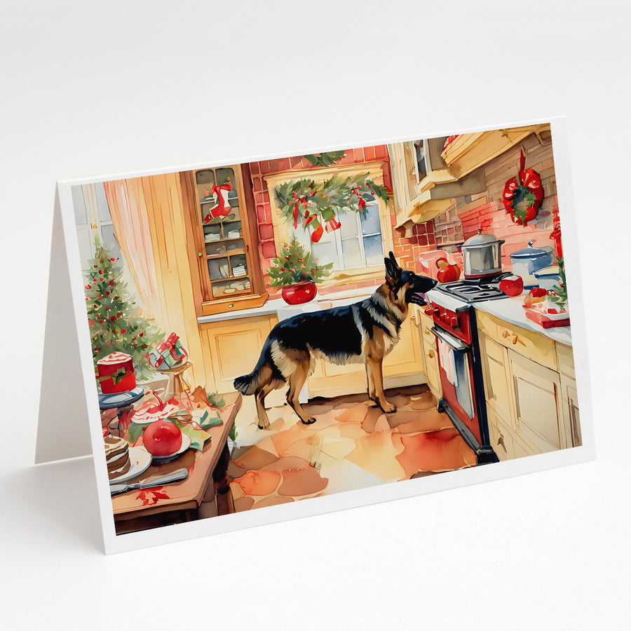 German Shepherd Christmas Cookies Greeting Cards Pack of 8 Image 1