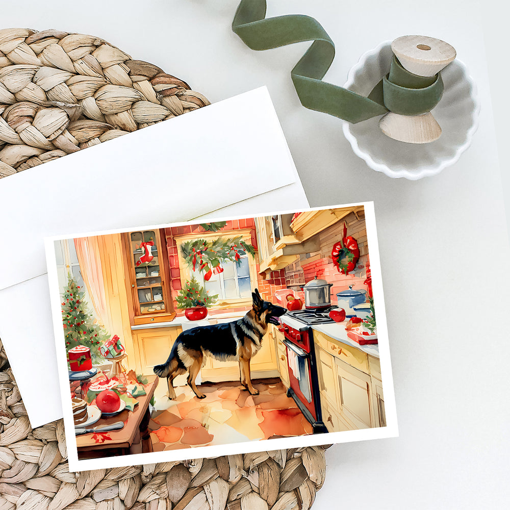 German Shepherd Christmas Cookies Greeting Cards Pack of 8 Image 2