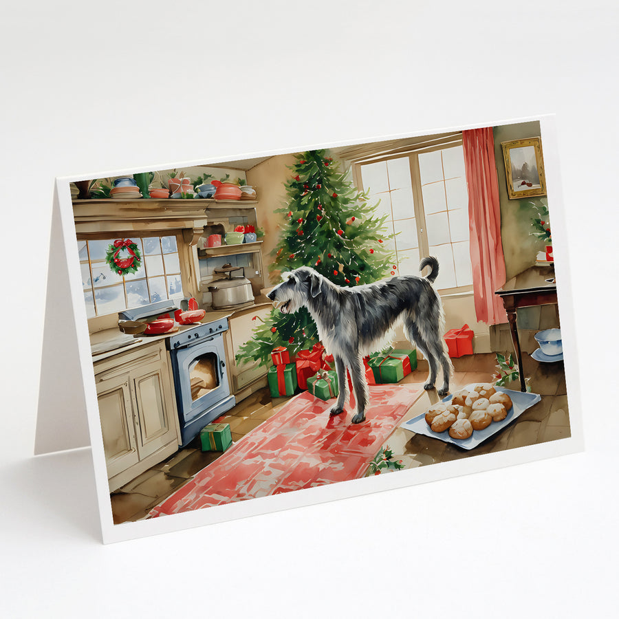Irish Wolfhound Christmas Cookies Greeting Cards Pack of 8 Image 1