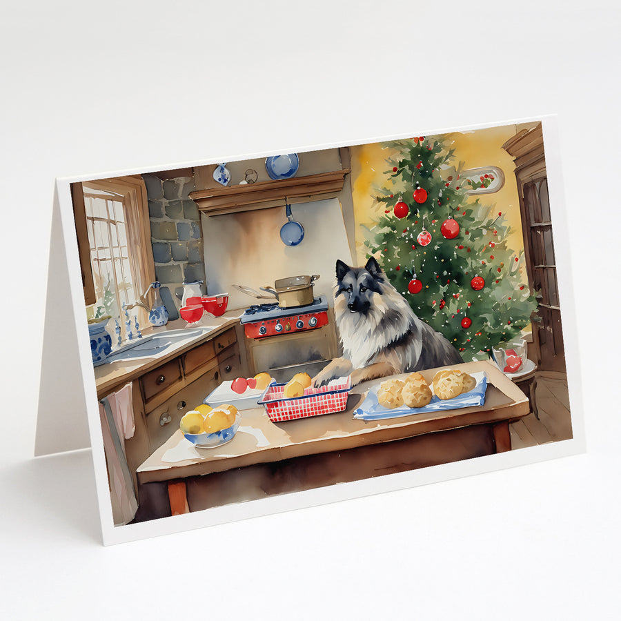 Keeshond Christmas Cookies Greeting Cards Pack of 8 Image 1