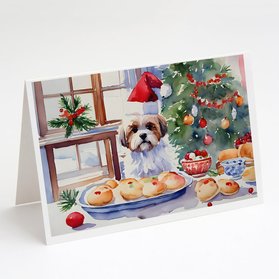 Lhasa Apso Christmas Cookies Greeting Cards Pack of 8 Image 1