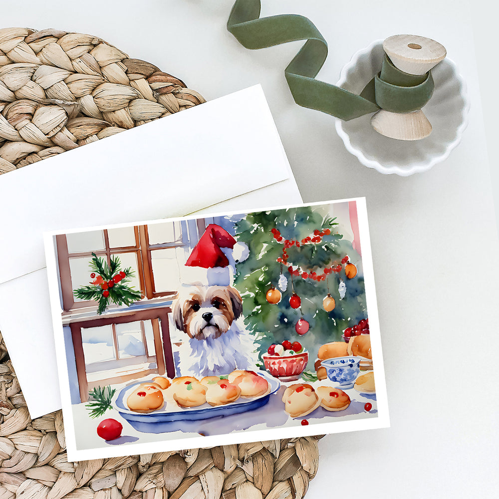 Lhasa Apso Christmas Cookies Greeting Cards Pack of 8 Image 2