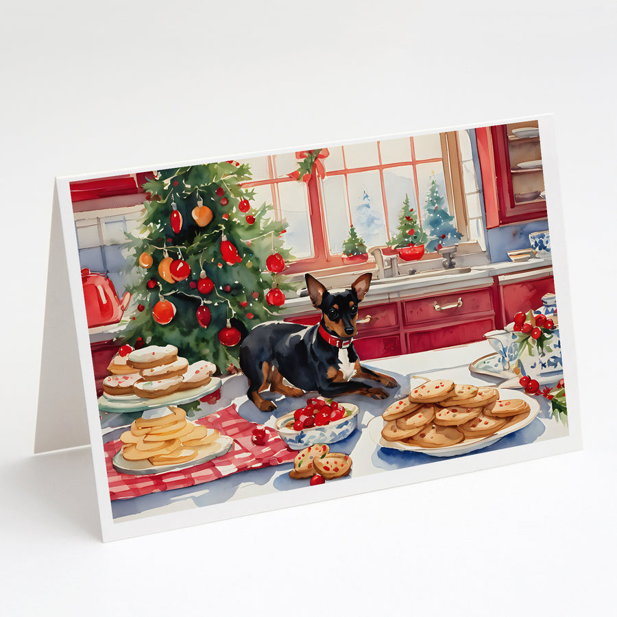 Miniature Pinscher Christmas Cookies Greeting Cards Pack of 8 Image 1