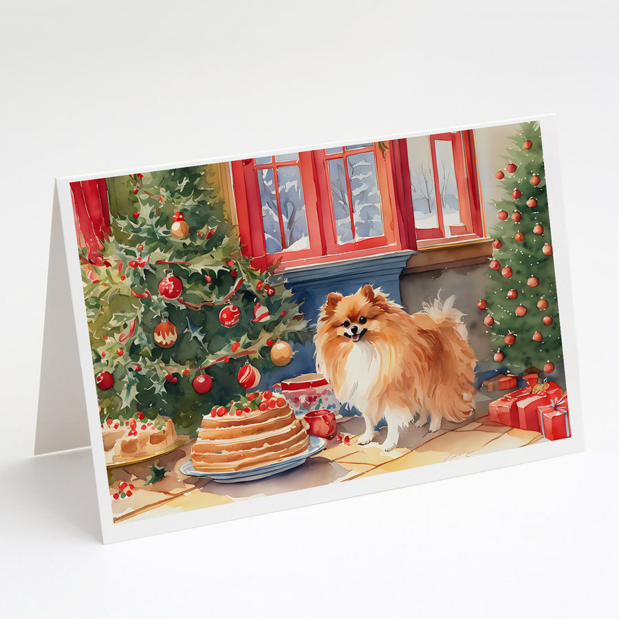 Pomeranian Christmas Cookies Greeting Cards Pack of 8 Image 1