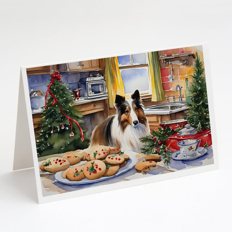Sheltie Christmas Cookies Greeting Cards Pack of 8 Image 1