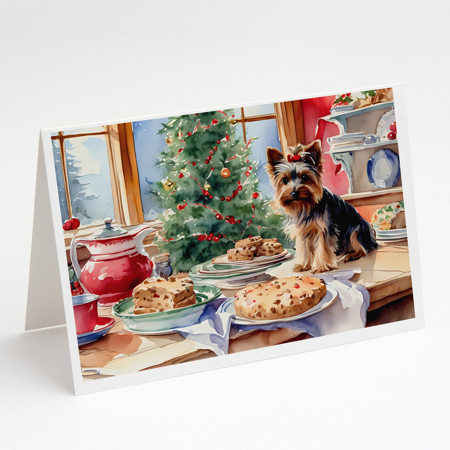 Yorkshire Terrier Yorkie Christmas Cookies Greeting Cards Pack of 8 Image 1