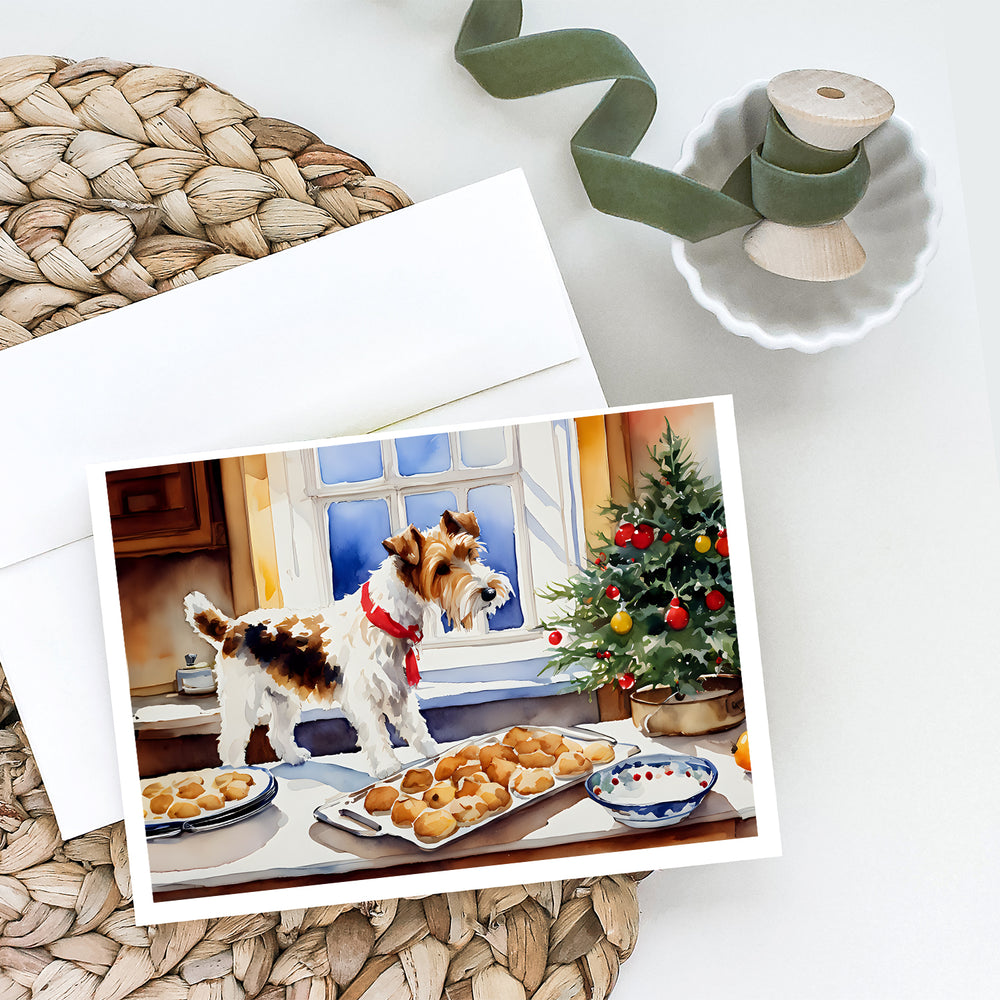 Wire Fox Terrier Christmas Cookies Greeting Cards Pack of 8 Image 2