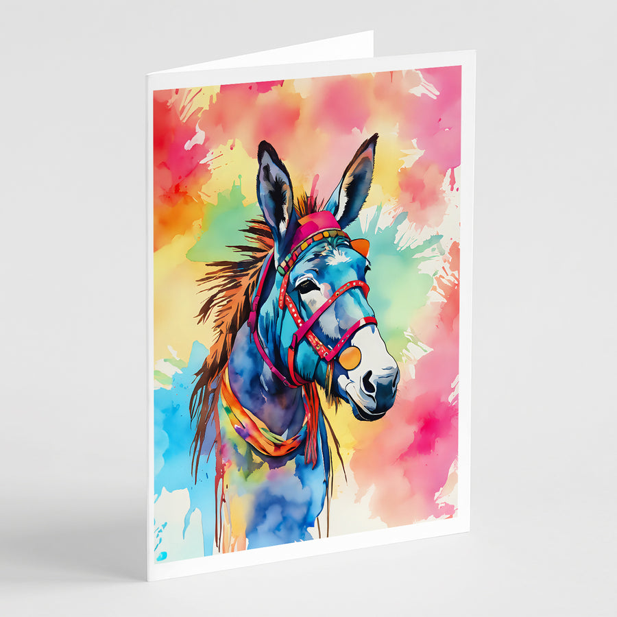 Hippie Animal Donkey Greeting Cards Pack of 8 Image 1