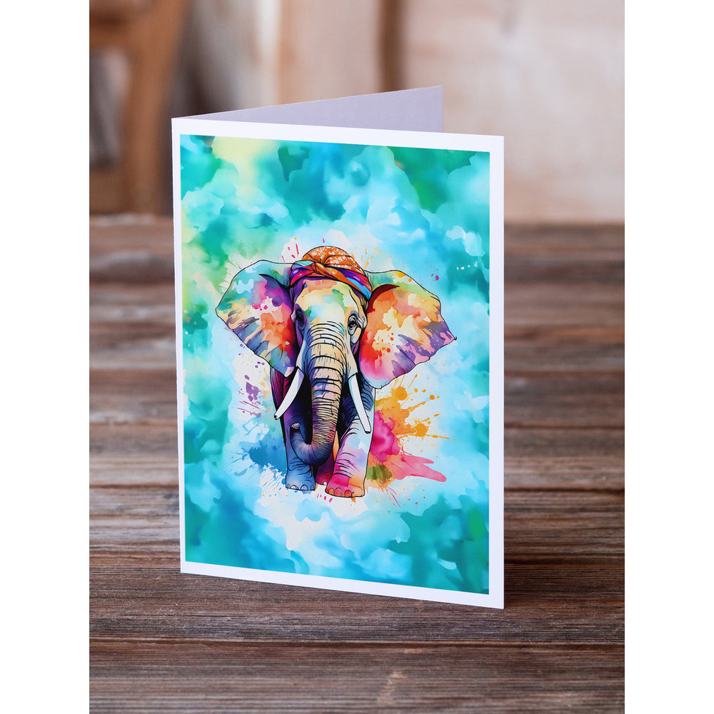 Hippie Animal Elephant Greeting Cards Pack of 8 Image 2