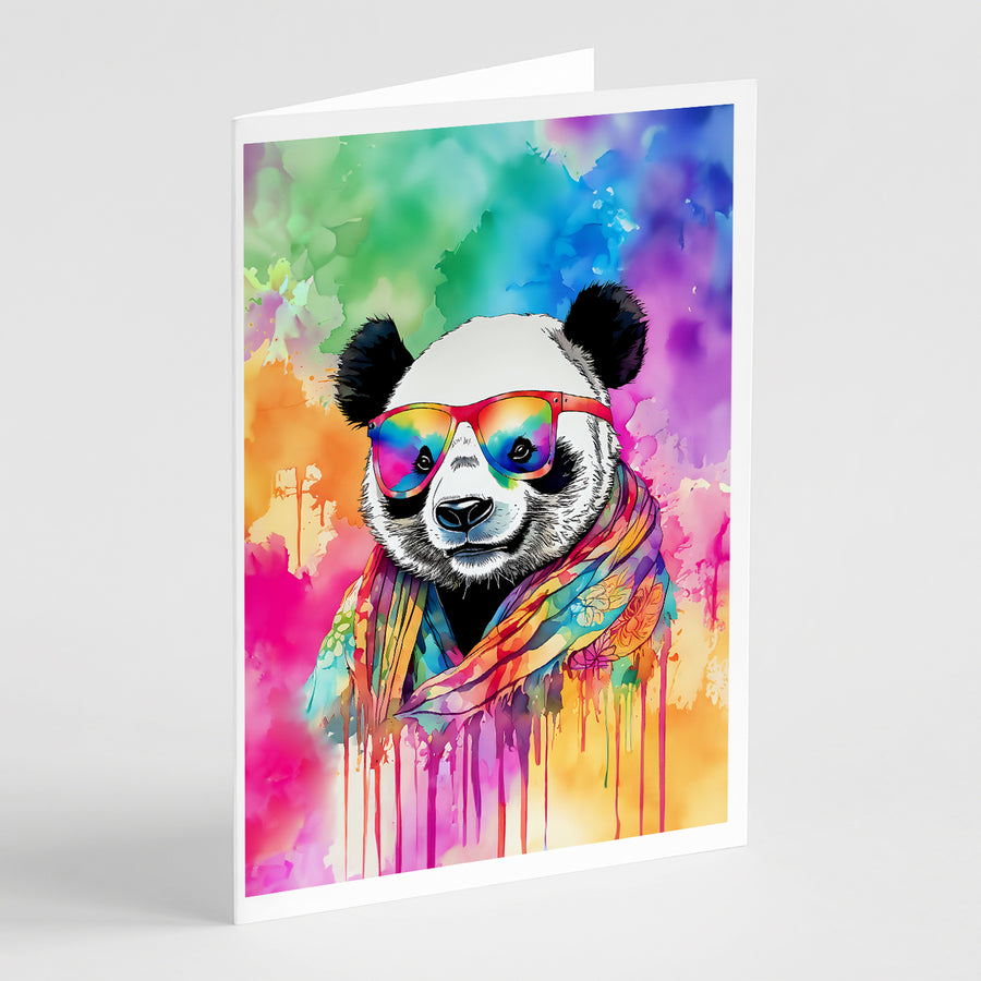 Hippie Animal Panda Greeting Cards Pack of 8 Image 1