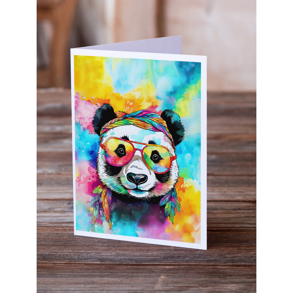 Hippie Animal Panda Greeting Cards Pack of 8 Image 2