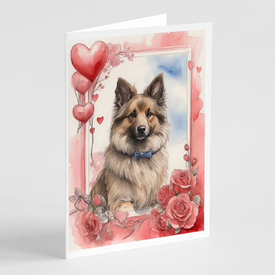 Belgian Tervuren Valentine Roses Greeting Cards Pack of 8 Image 1