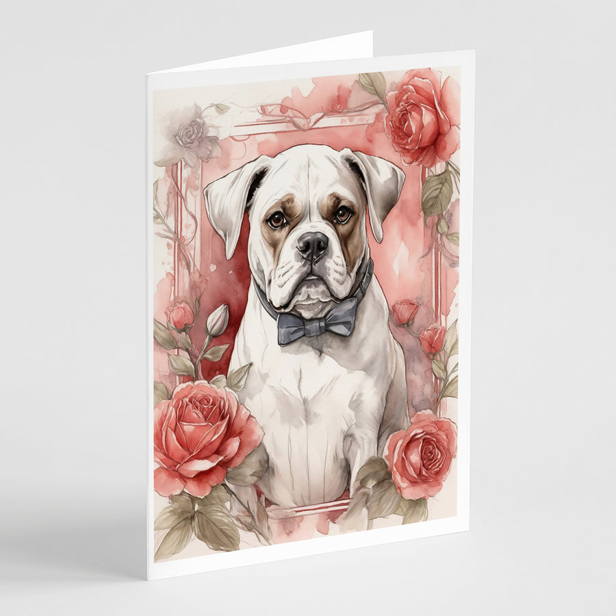 Boxer Valentine Roses Greeting Cards Pack of 8 Image 1