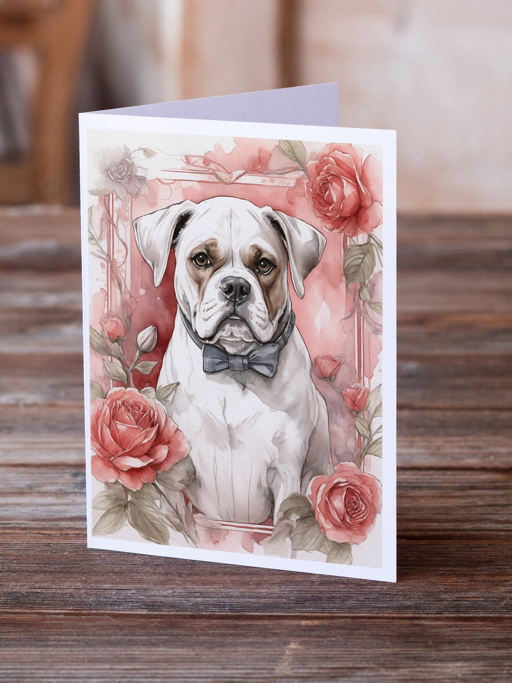 Boxer Valentine Roses Greeting Cards Pack of 8 Image 2