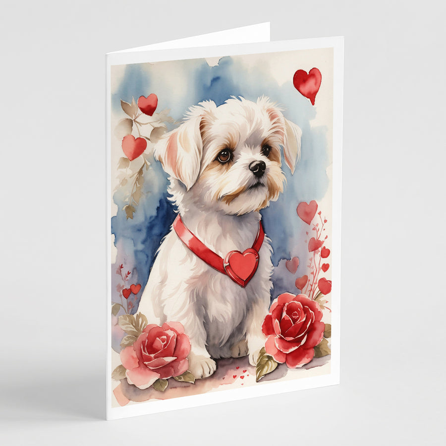 Maltese Valentine Roses Greeting Cards Pack of 8 Image 1