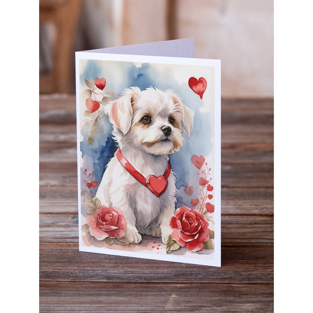 Maltese Valentine Roses Greeting Cards Pack of 8 Image 2