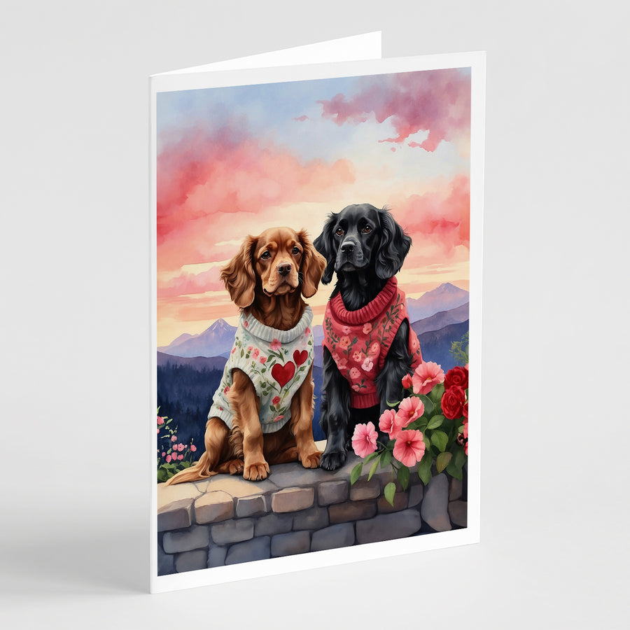 Cocker Spaniel Two Hearts Greeting Cards Pack of 8 Image 1