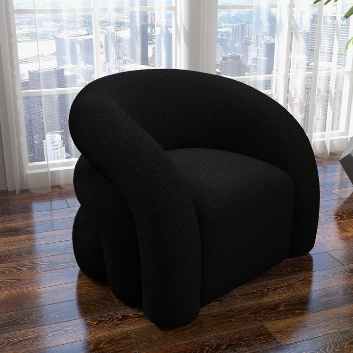 SEYNAR Modern Glam 360 Degree Swivel Velvet Accent Armchair with Tufted Back Image 1