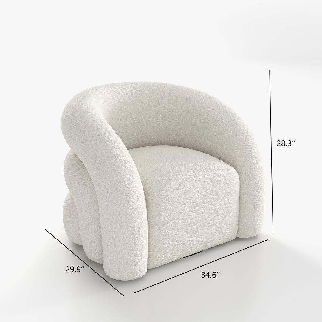 SEYNAR Modern Glam 360 Degree Swivel Velvet Accent Armchair with Tufted Back Image 11