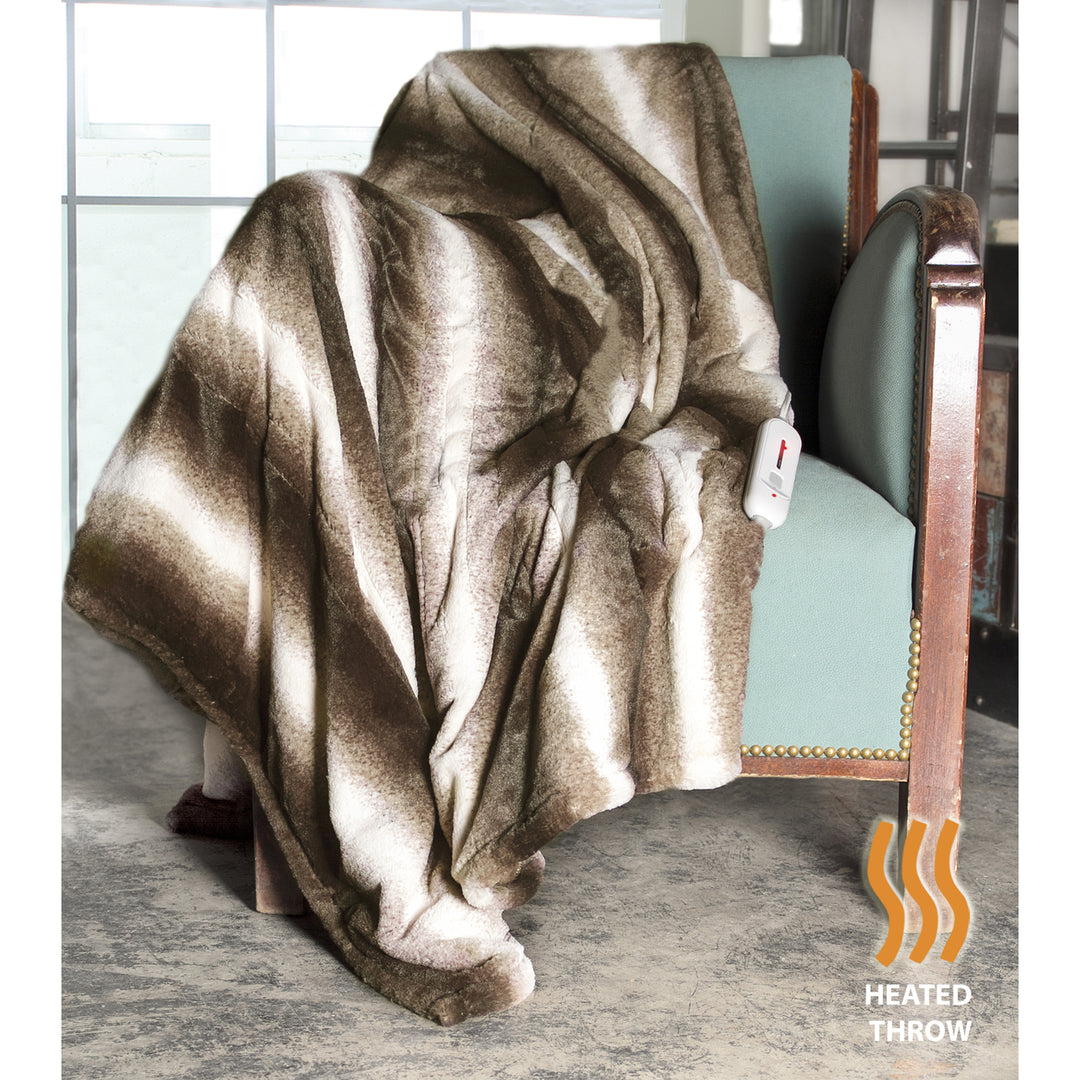 Luxe  Classic Heated Faux faux Throw  1-Piece  50"x60"  1 Image 4