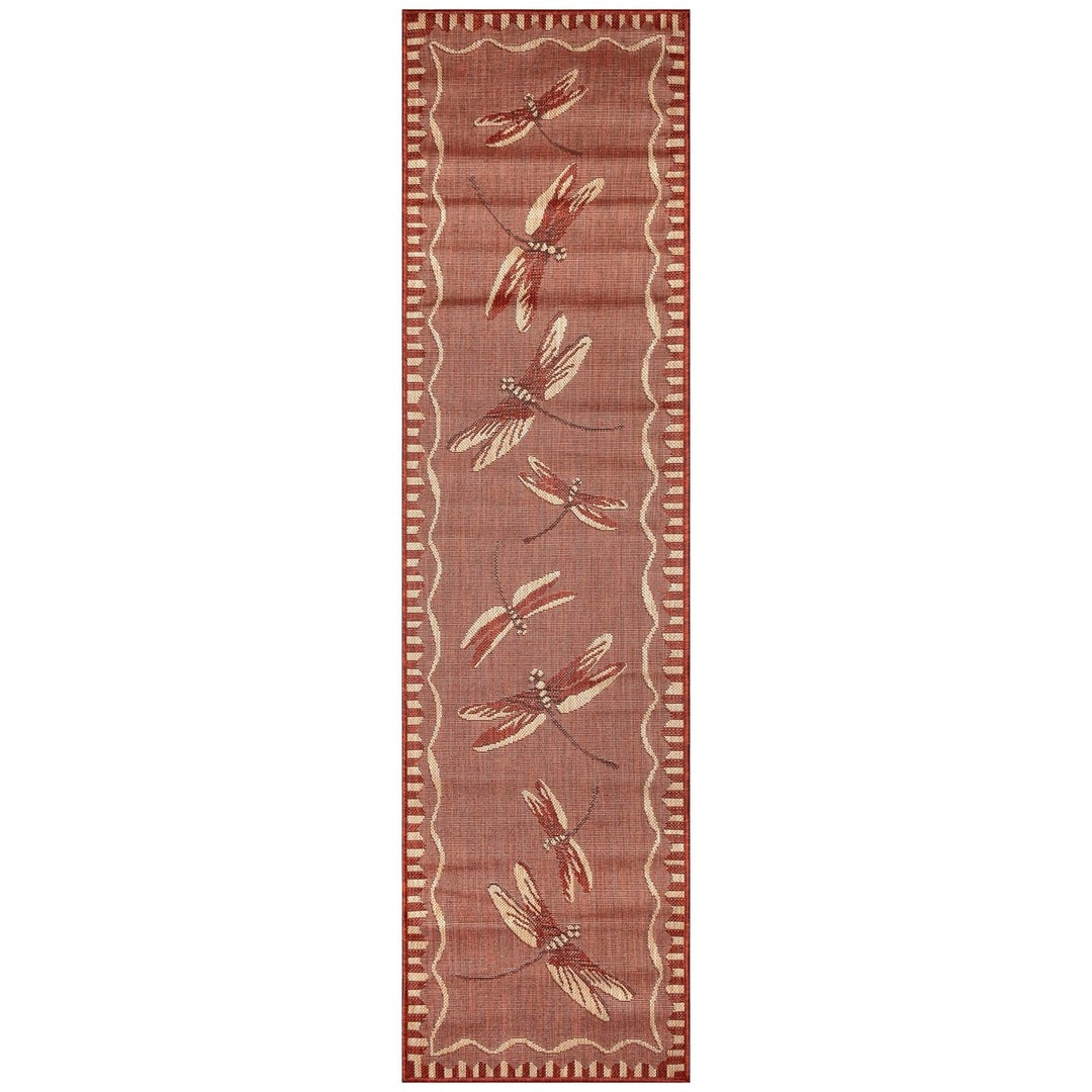 Liora Manne Carmel Dragonfly Indoor Outdoor Area Rug Chili Image 1