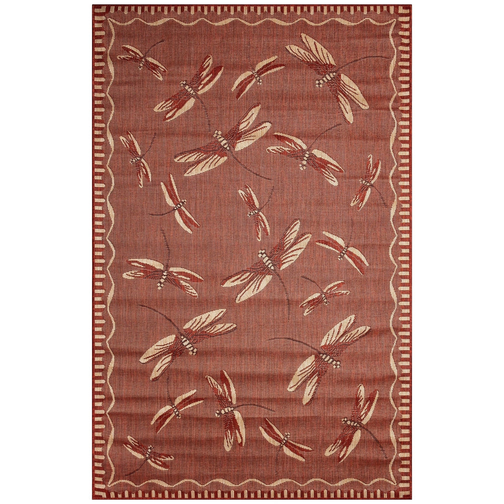 Liora Manne Carmel Dragonfly Indoor Outdoor Area Rug Chili Image 2