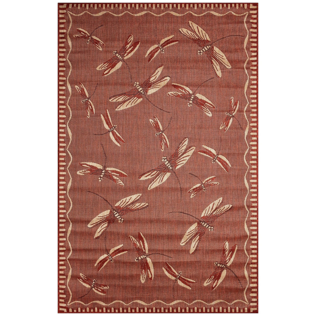 Liora Manne Carmel Dragonfly Indoor Outdoor Area Rug Chili Image 2